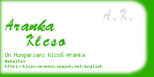 aranka klcso business card
